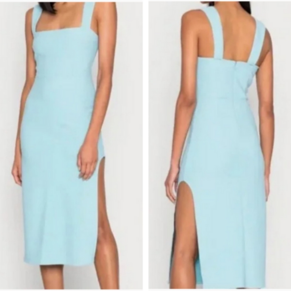 EUC Abercrombie & Fitch Wide Strap Slim Midi Blue Dress Size Small